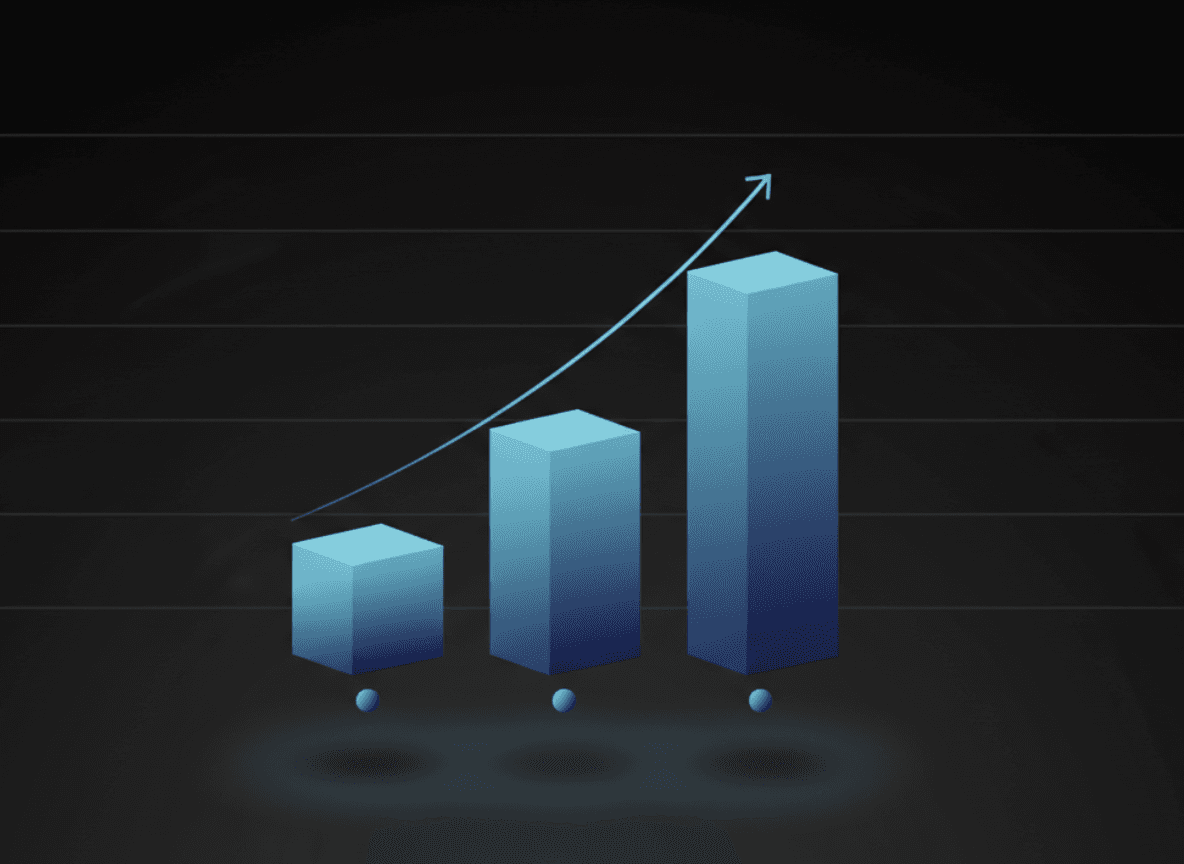 Implementation progress visualization showing upward growth trend